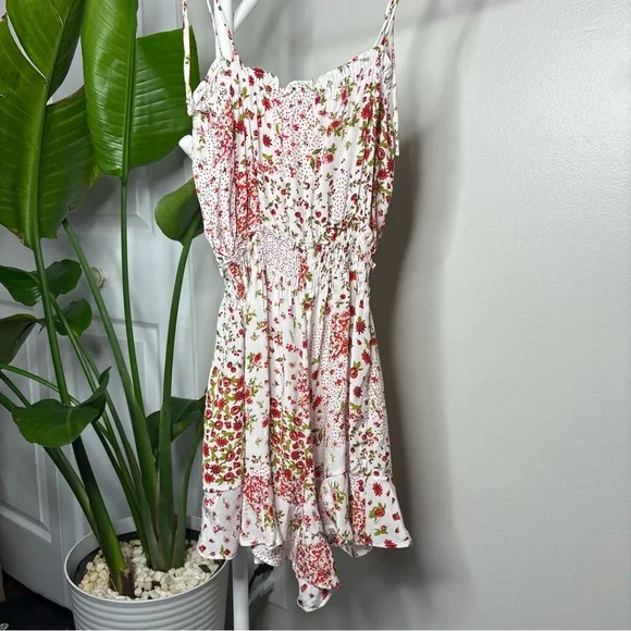 2/15$ 🍒 NWT Zara Floral Polka Dot Romper Ruffle Hem Feminine Summer One-Piece - Picture 6 of 10